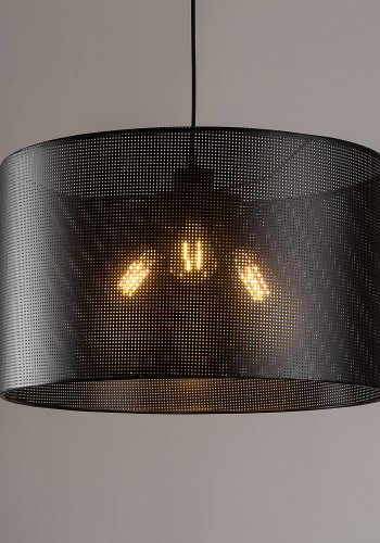 TK Moreno taklampe 500 - svart stoff og sort metall