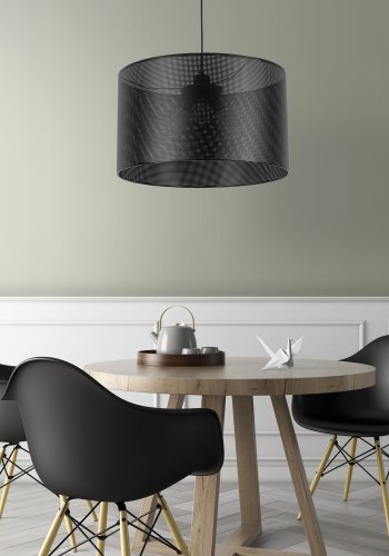 TK Moreno taklampe 500 - svart stoff og sort metall