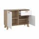 TVILUM Ikast Sideboard 2 Türen + 1 Schublade, Jackson Hickory/Weiß, 98,7 x 39,1 x 73 cm