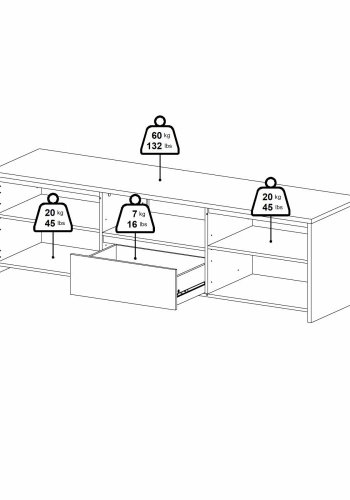 TVILUM Next TV-Schrank 2 Türen + 1 Schublade
