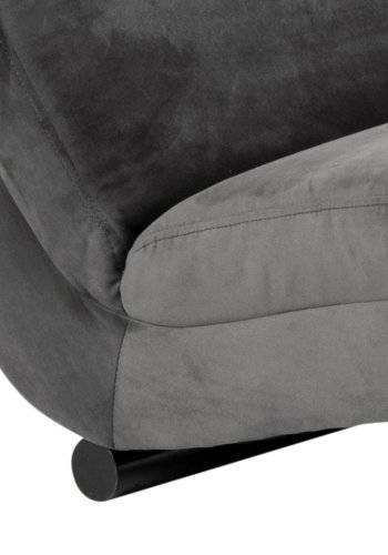 ACT NORDIC Slinky sjeselong - mrkegrtt stoff og svart stl (60x170)