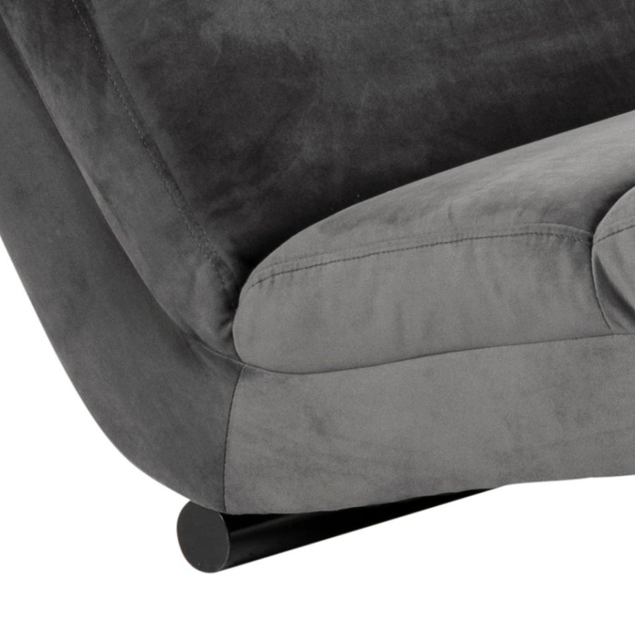 ACT NORDIC Slinky sjeselong - mrkegrtt stoff og svart stl (60x170)