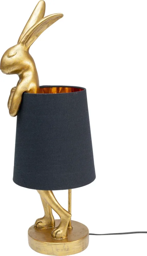 KARE DESIGN Animal Rabbit bordlampe - sort hr og guld polyresin/stl