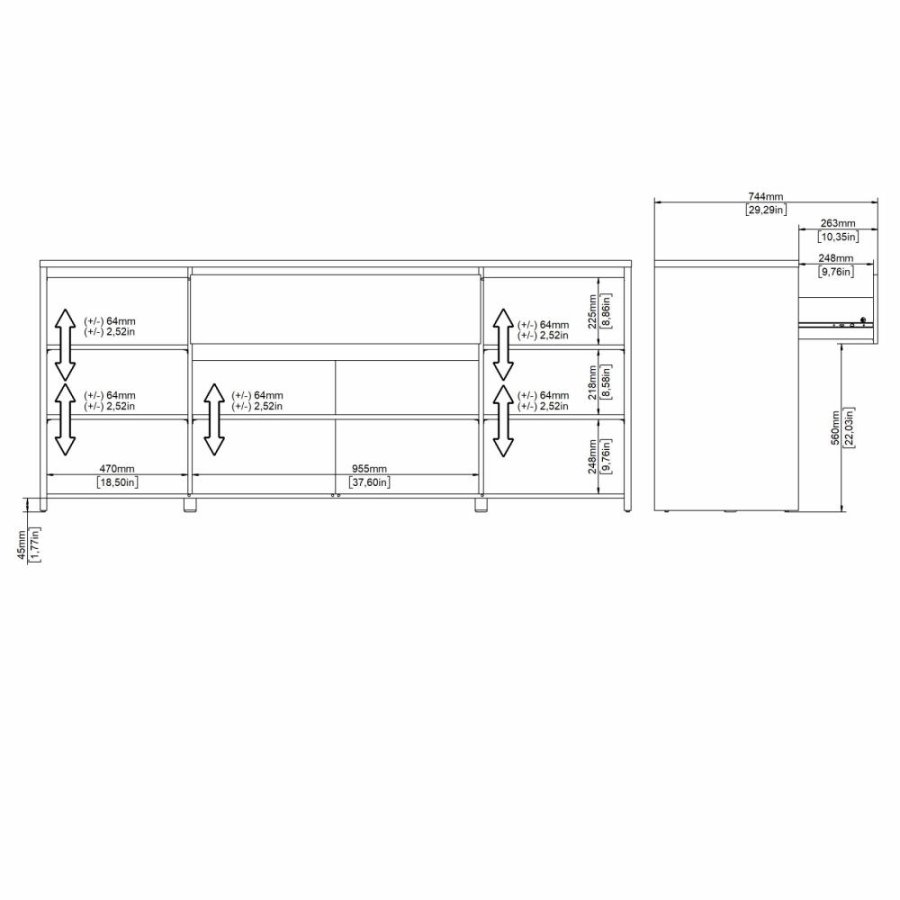 TVILUM Next Sideboard 4 Türen + 1 Schublade