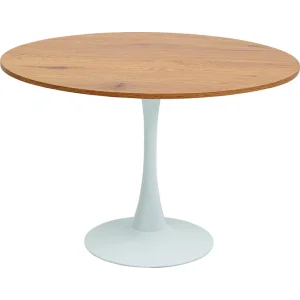KARE DESIGN Schickeria spisebord, rund - laminat m. egetrslook og hvid stl (110)