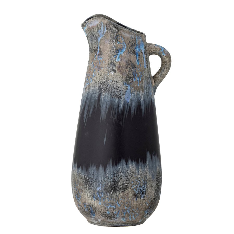 CREATIVE COLLECTION Khumo Vase, Schwarz, Steingut