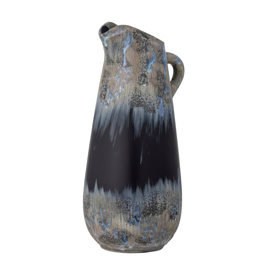 CREATIVE COLLECTION Khumo Vase, Schwarz, Steingut