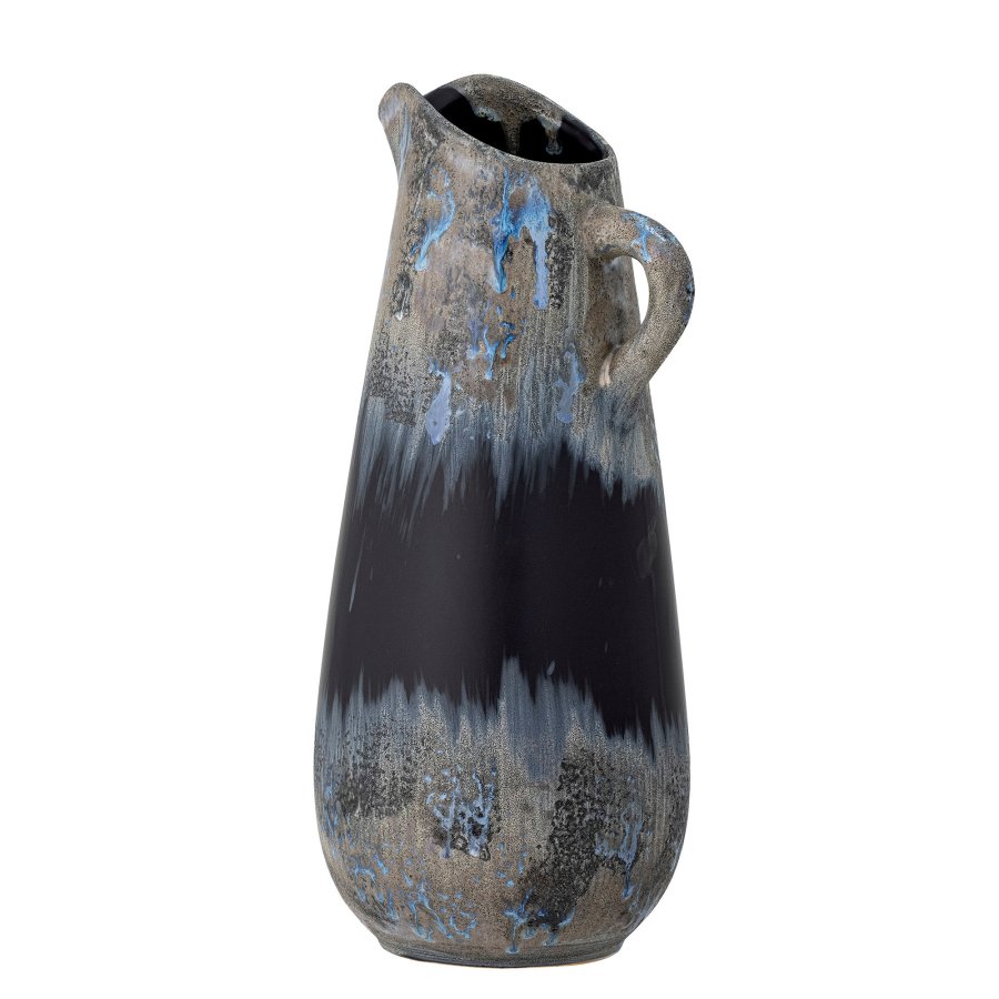 CREATIVE COLLECTION Khumo Vase, Schwarz, Steingut