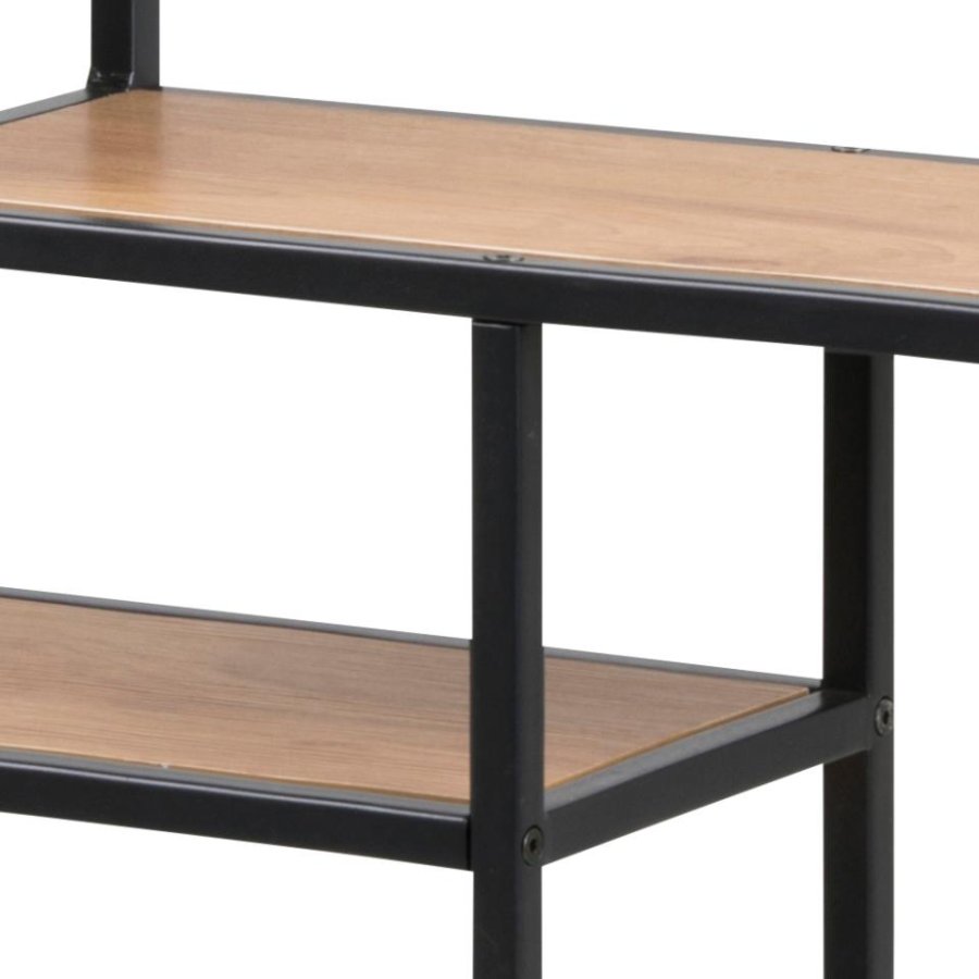 ACT NORDIC Seaford Wandregal – Papier, Wildeiche und schwarzes Metall (H: 91 cm x 75 cm x 20 cm)