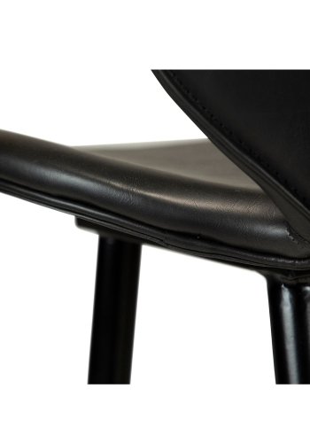 DAN-FORM Cloud Barstol, med Ryggstöd och Fotstöd - Vintage Svart Konstläder och Svart Stl