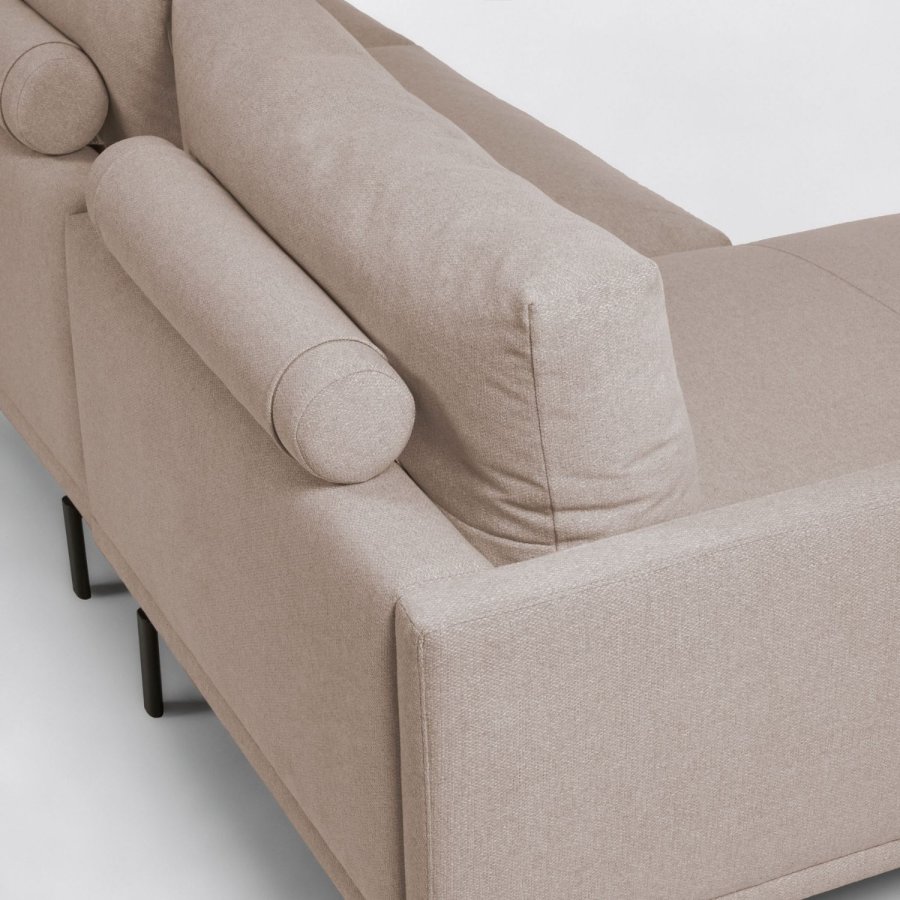 KAVE HOME Galene 3-manns sofa, med venstre sjeselong - beige resirkulerte fibre og jern