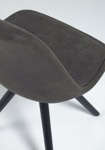 KAVE HOME Lars spisestol - grafittgr stoff og svart bk