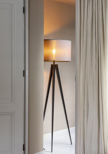 ZUIVER Stativ gulvlampe - gr og svart metall