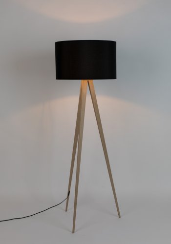 ZUIVER Stativ gulvlampe - svart og naturlig tre