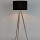 ZUIVER Stativ gulvlampe - svart og naturlig tre