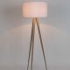 ZUIVER Stativ gulvlampe - hvit og naturlig tre