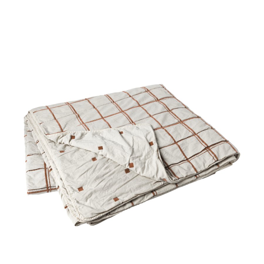 BROSTE COPENHAGEN Tove Tagesdecke, rechteckig – Erdmännchenbraun Baumwolle/Chenille-Viskose (240 x 260)