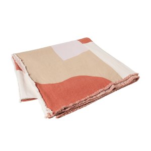 BROSTE COPENHAGEN Karla sengetppe, rektangulr - orange bomuld (240x260)