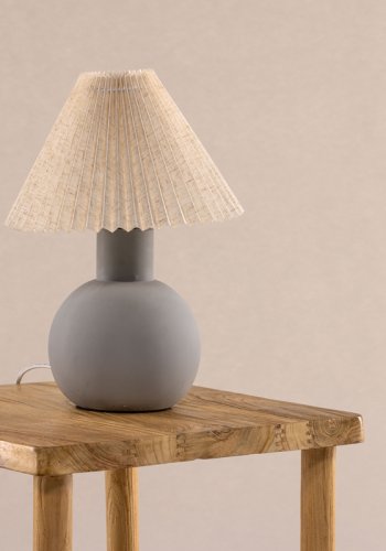 VIND COLLECTION lvsborg bordlampe - gr lin og gr betong