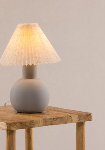 VIND COLLECTION lvsborg bordlampe - gr lin og gr betong