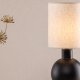 VIND KOLLEKSJON Mysterna bordlampe - beige lin og sort betong