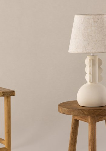 VIND KOLLEKSJON Mellerud bordlampe - beige lin og beige betong