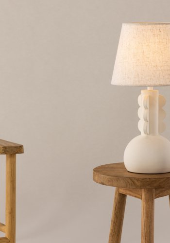 VIND KOLLEKSJON Mellerud bordlampe - beige lin og beige betong