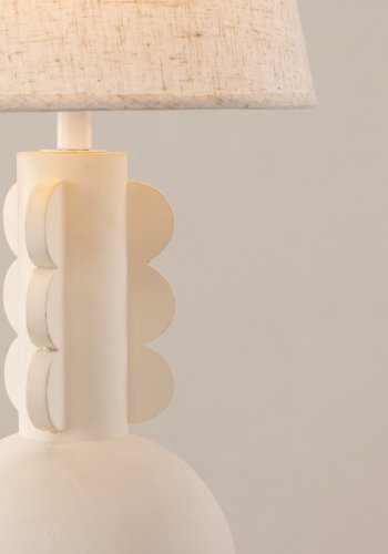 VIND KOLLEKSJON Mellerud bordlampe - beige lin og beige betong