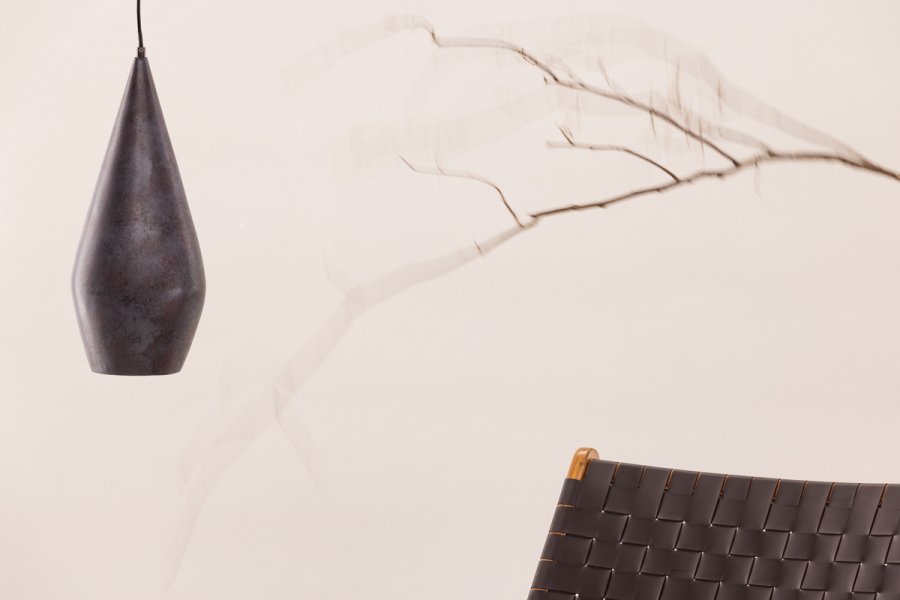 VIND COLLECTION Sandarert taklampe - brun polyresin