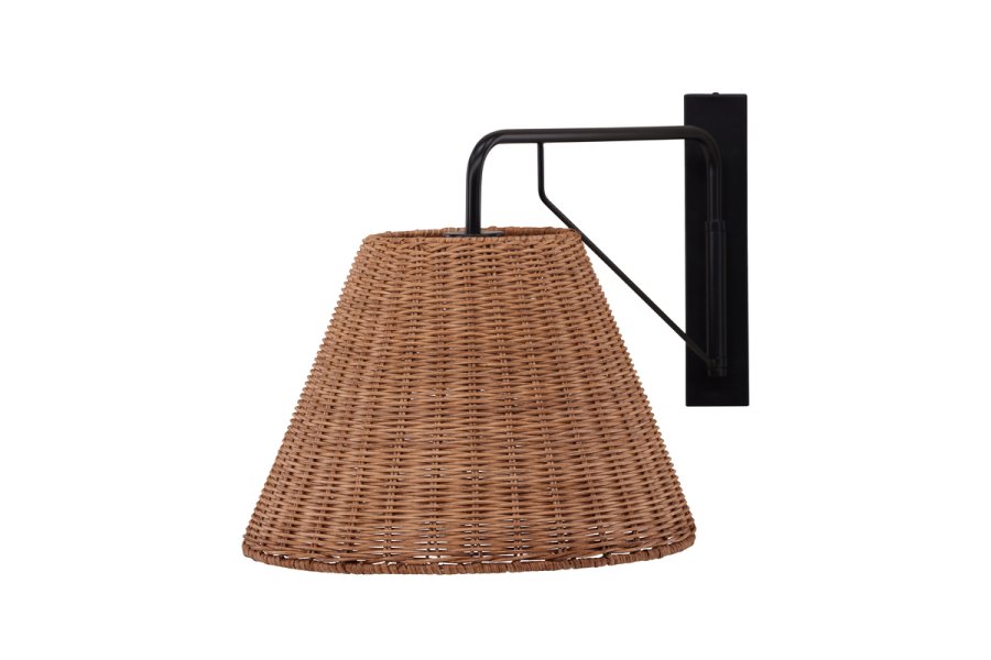 VIND COLLECTION Stala vegglampe - naturrotting og sort jern