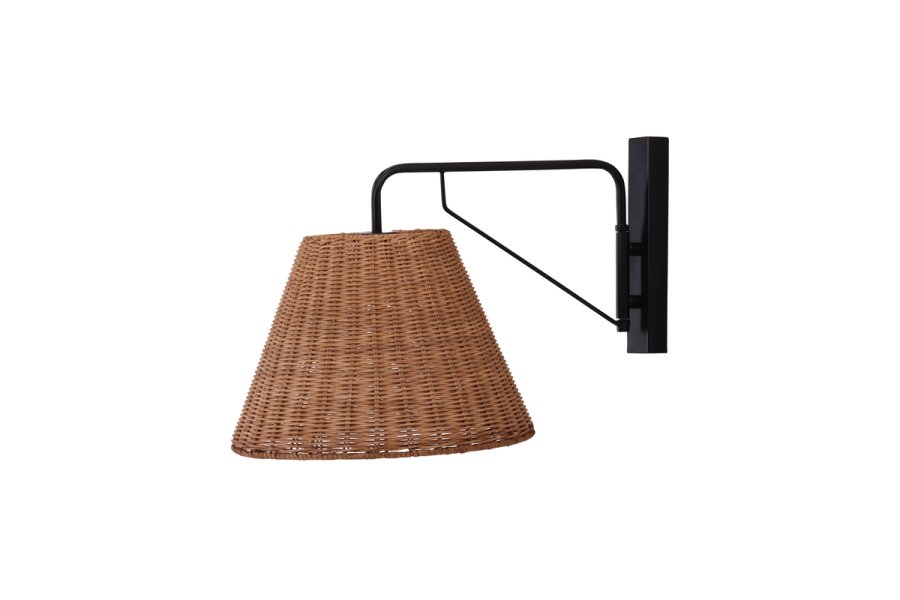 VIND COLLECTION Stala vegglampe - naturrotting og sort jern