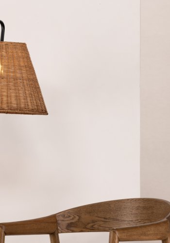 VIND COLLECTION Stala vegglampe - naturrotting og sort jern