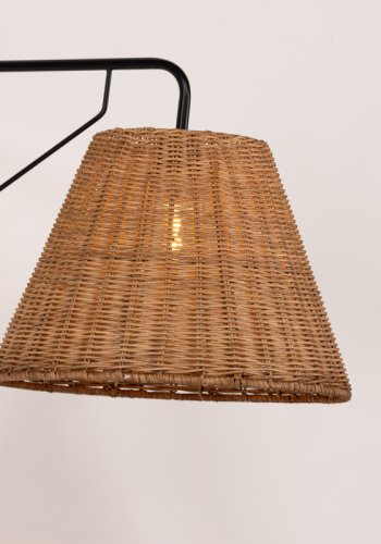 VIND COLLECTION Stala vegglampe - naturrotting og sort jern