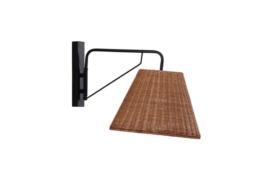 VIND COLLECTION Stala vegglampe - naturrotting og sort jern