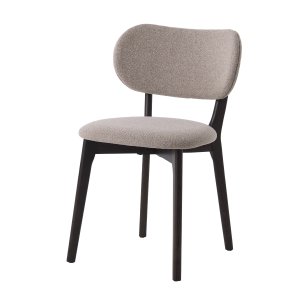 UNIQUE FURNITURE Stilo spisebordsstol - sand polyester og m�rk espresso egetr�