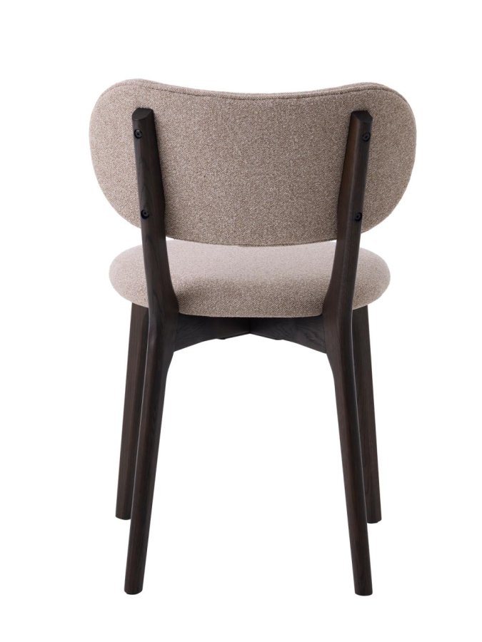UNIQUE FURNITURE Stilo spisebordsstol - sand polyester og m�rk espresso egetr�