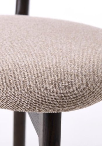 UNIQUE FURNITURE Stilo spisebordsstol - sand polyester og m�rk espresso egetr�