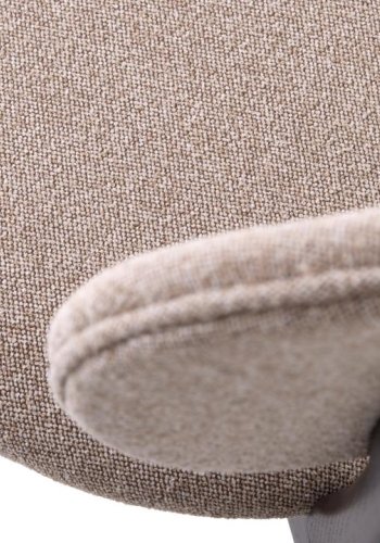 UNIQUE FURNITURE Stilo spisebordsstol - sand polyester og m�rk espresso egetr�