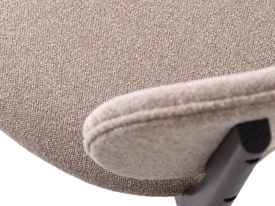 UNIQUE FURNITURE Stilo spisebordsstol - sand polyester og m�rk espresso egetr�