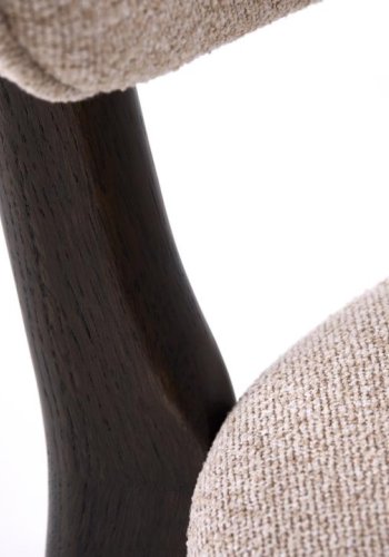 UNIQUE FURNITURE Stilo spisebordsstol - sand polyester og m�rk espresso egetr�