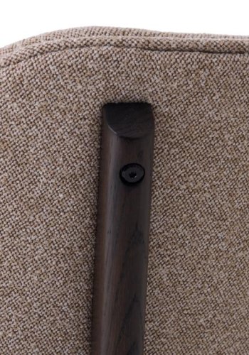 UNIQUE FURNITURE Stilo spisebordsstol - sand polyester og m�rk espresso egetr�