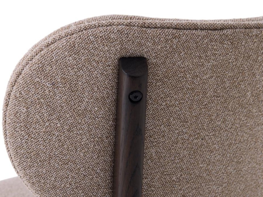 UNIQUE FURNITURE Stilo spisebordsstol - sand polyester og m�rk espresso egetr�