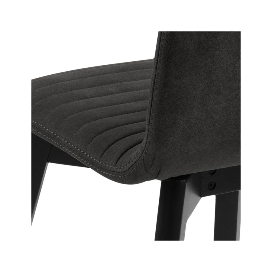 ACT NORDIC Arosa Esszimmerstuhl - anthrazitgraues Polyester und schwarze Eiche