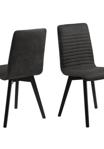 ACT NORDIC Arosa Esszimmerstuhl - anthrazitgraues Polyester und schwarze Eiche