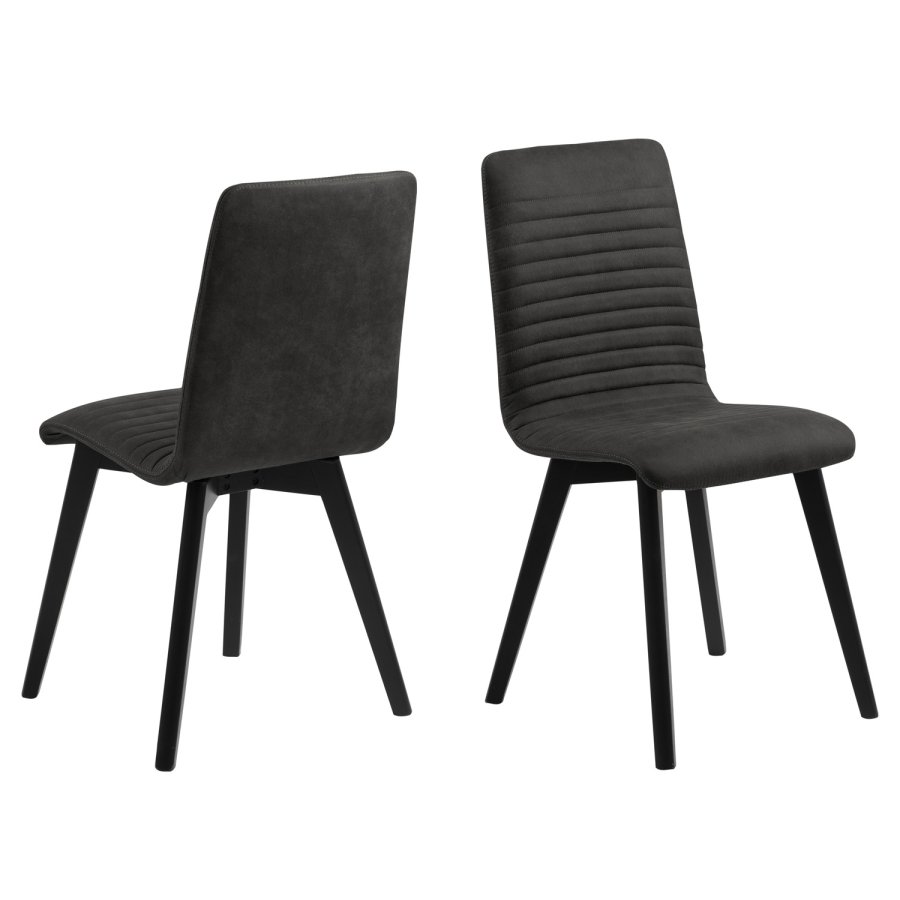 ACT NORDIC Arosa Esszimmerstuhl - anthrazitgraues Polyester und schwarze Eiche