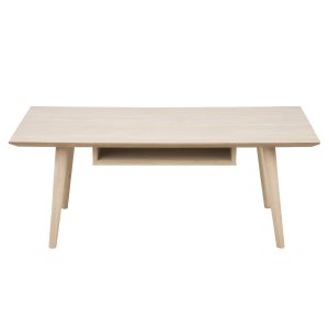 ACT NORDIC Century Soffbord, med Hylla - Vitpigmenterad Ekfanér och Ek (115 x 60 cm)
