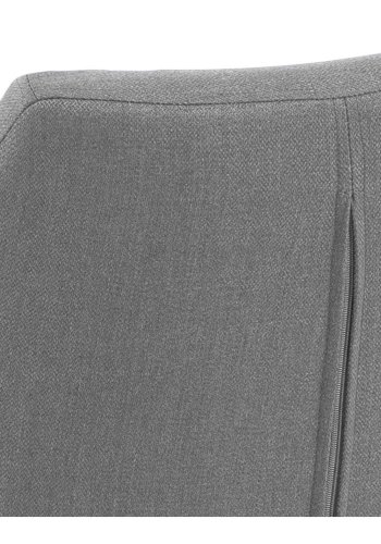 ACT NORDIC Nora Sessel, mit Armlehnen – hellgraues Polyester und weiß pigmentierte Eiche