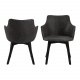 ACT NORDIC Bella spisebordsstol, m. armln - antracitgr polyester og sort eg
