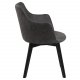 ACT NORDIC Bella spisebordsstol, m. armln - antracitgr polyester og sort eg