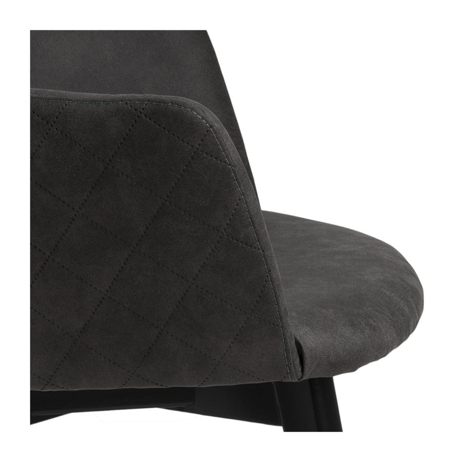 ACT NORDIC Bella spisebordsstol, m. armln - antracitgr polyester og sort eg